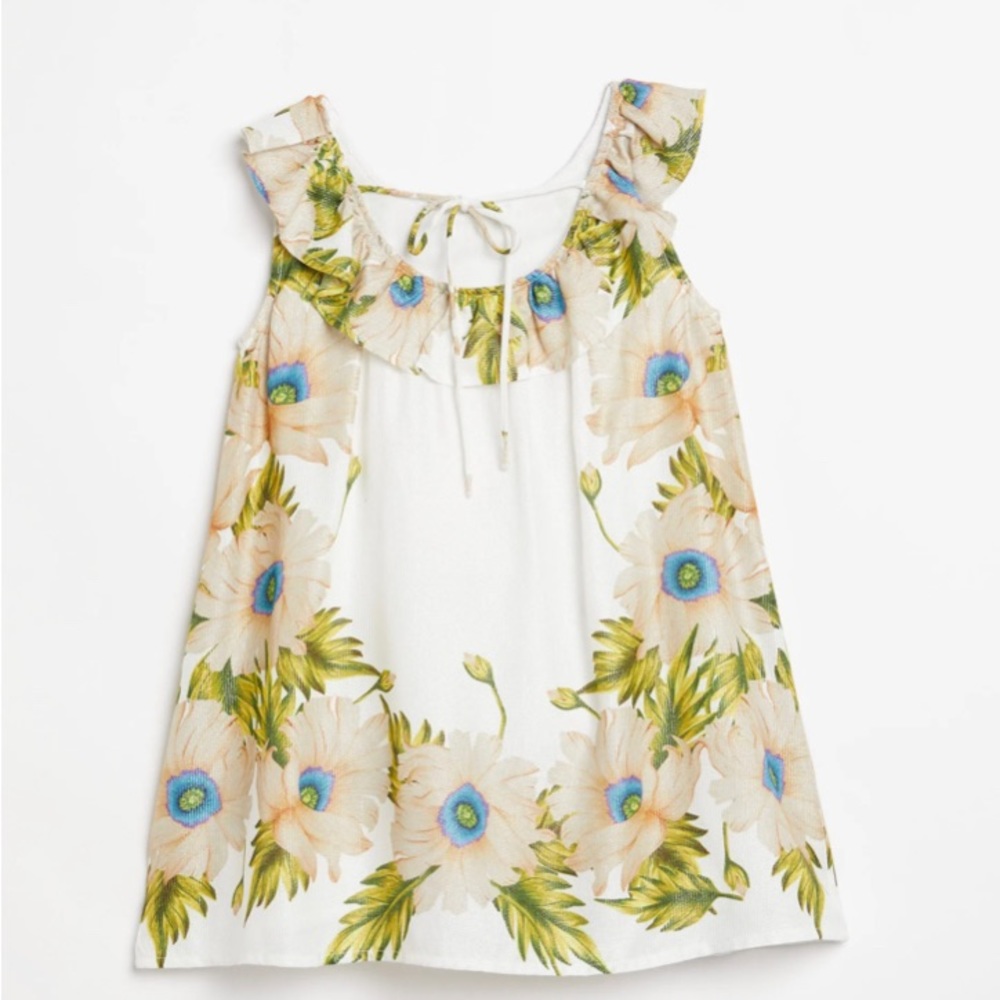 Fabula - Farm rio kids NWT with tag kids dress Floral with ruffle top , size 10